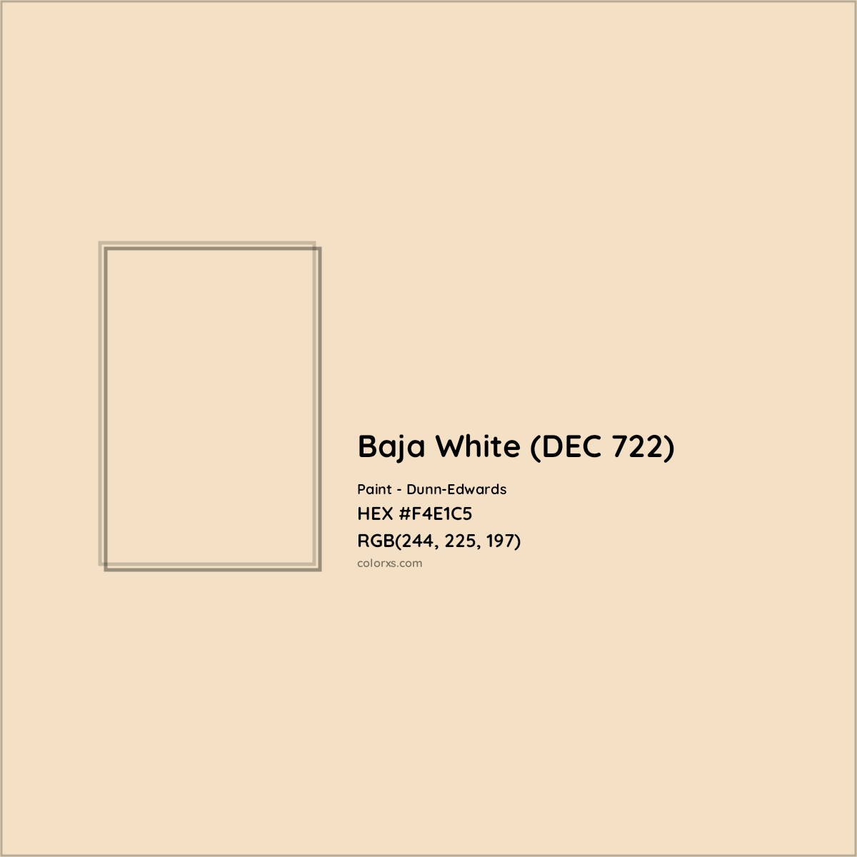 HEX #F4E1C5 Baja White (DEC 722) Paint Dunn-Edwards - Color Code