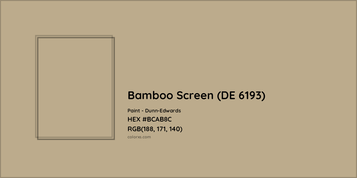 HEX #BCAB8C Bamboo Screen (DE 6193) Paint Dunn-Edwards - Color Code