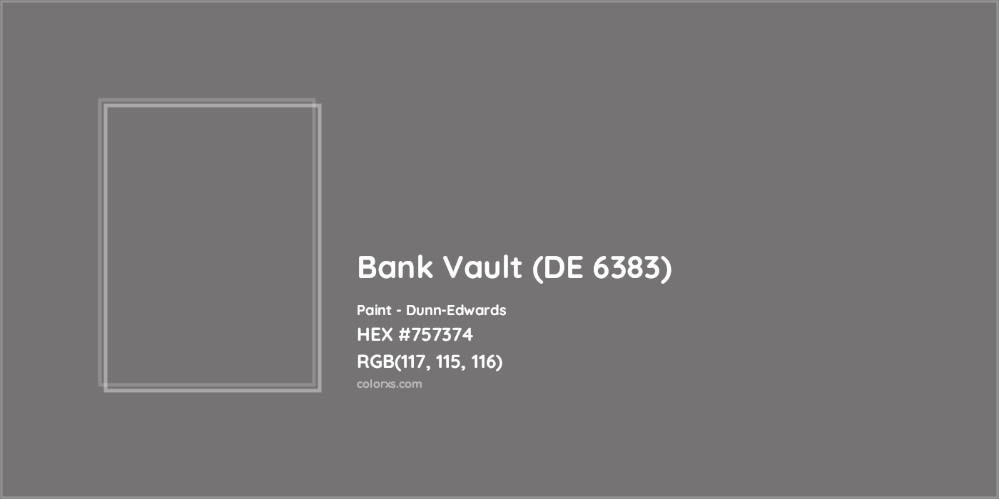 HEX #757374 Bank Vault (DE 6383) Paint Dunn-Edwards - Color Code