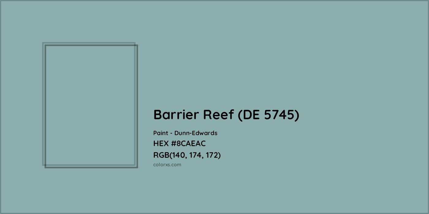 HEX #8CAEAC Barrier Reef (DE 5745) Paint Dunn-Edwards - Color Code
