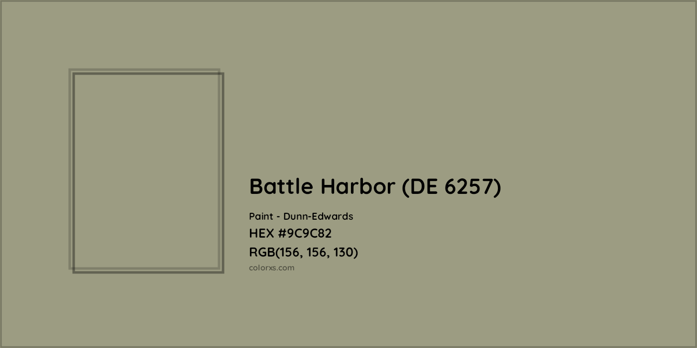 HEX #9C9C82 Battle Harbor (DE 6257) Paint Dunn-Edwards - Color Code
