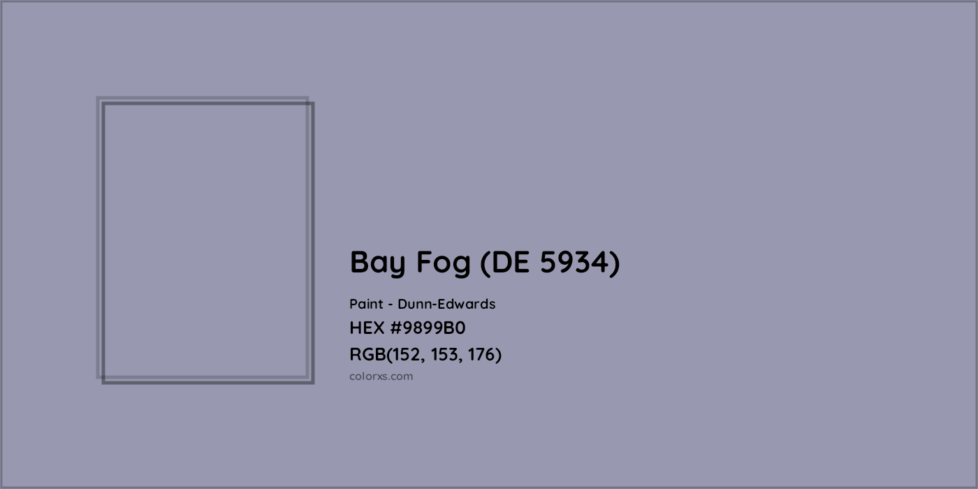 HEX #9899B0 Bay Fog (DE 5934) Paint Dunn-Edwards - Color Code