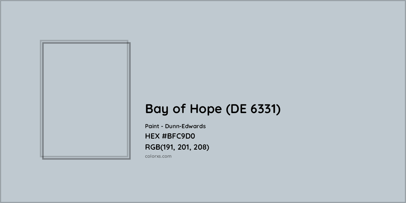 HEX #BFC9D0 Bay of Hope (DE 6331) Paint Dunn-Edwards - Color Code