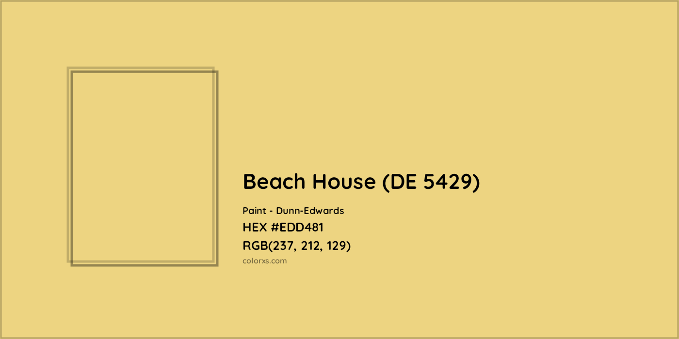 HEX #EDD481 Beach House (DE 5429) Paint Dunn-Edwards - Color Code