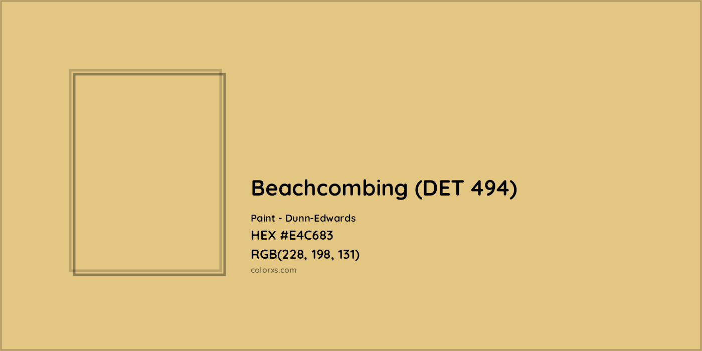 HEX #E4C683 Beachcombing (DET 494) Paint Dunn-Edwards - Color Code