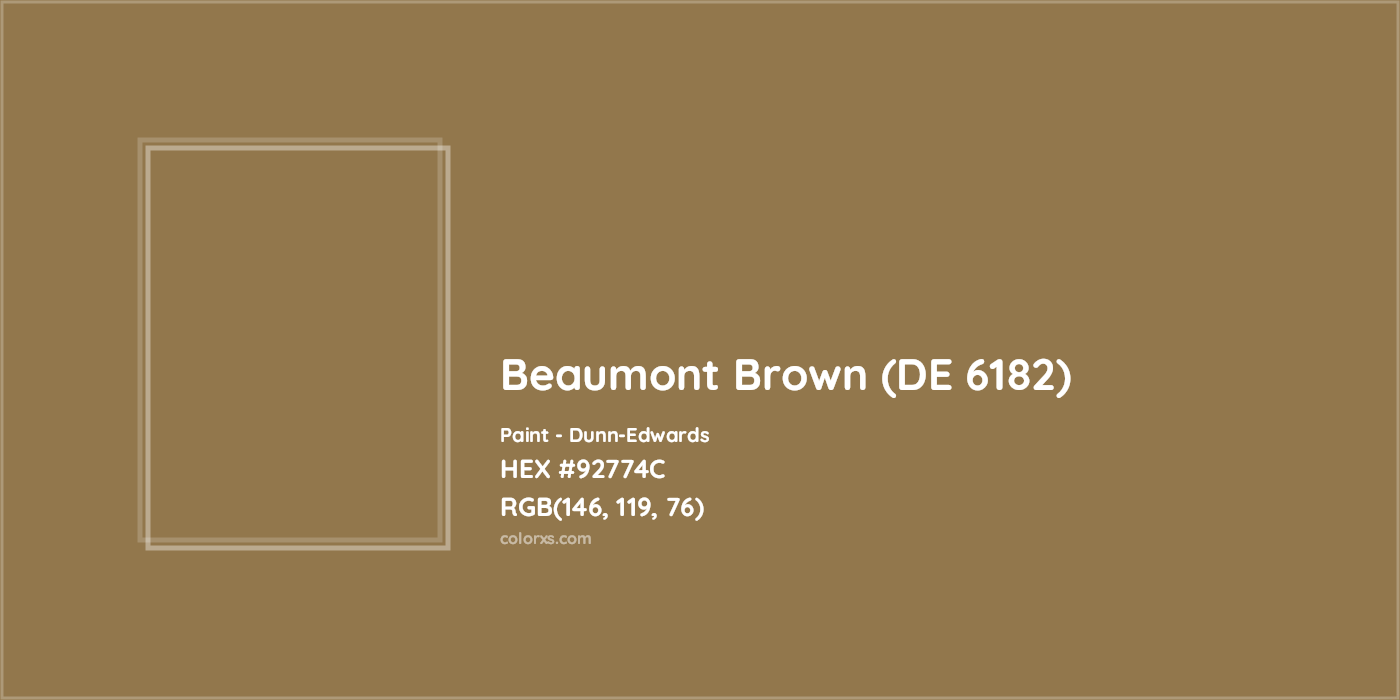 HEX #92774C Beaumont Brown (DE 6182) Paint Dunn-Edwards - Color Code