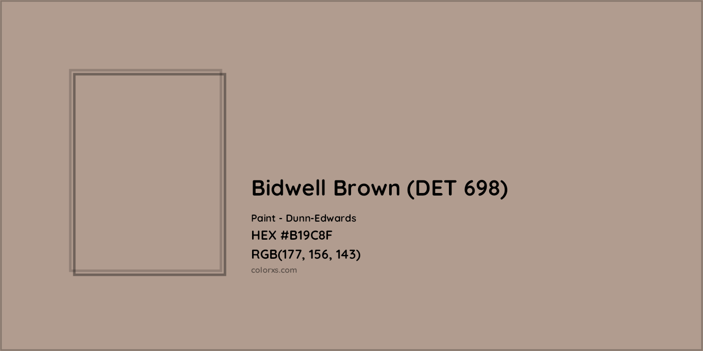 HEX #B19C8F Bidwell Brown (DET 698) Paint Dunn-Edwards - Color Code