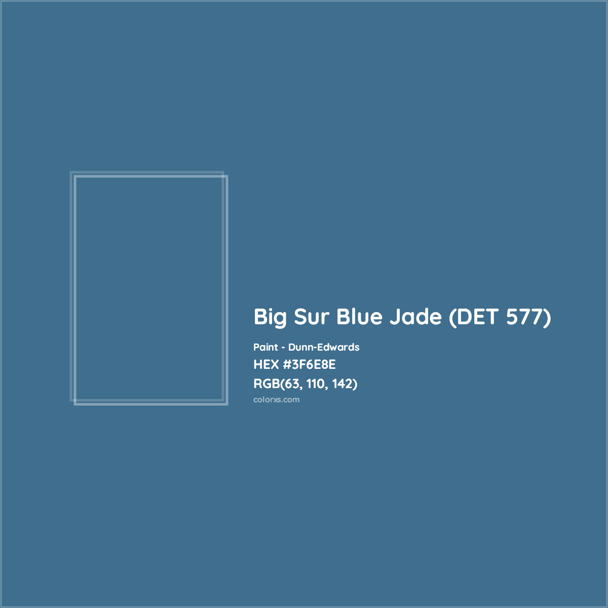 HEX #3F6E8E Big Sur Blue Jade (DET 577) Paint Dunn-Edwards - Color Code