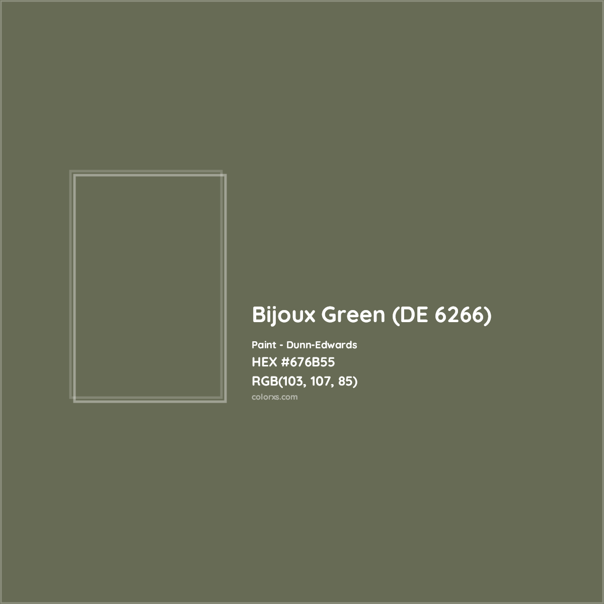 HEX #676B55 Bijoux Green (DE 6266) Paint Dunn-Edwards - Color Code