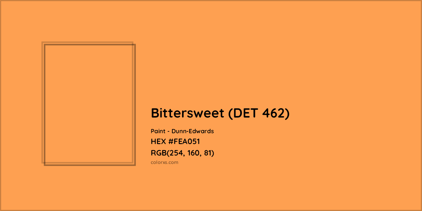 HEX #FEA051 Bittersweet (DET 462) Paint Dunn-Edwards - Color Code
