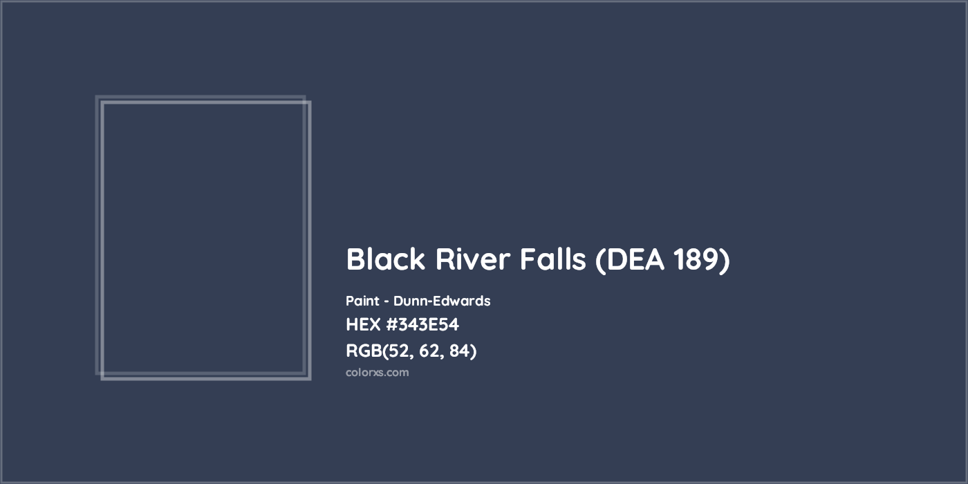HEX #343E54 Black River Falls (DEA 189) Paint Dunn-Edwards - Color Code