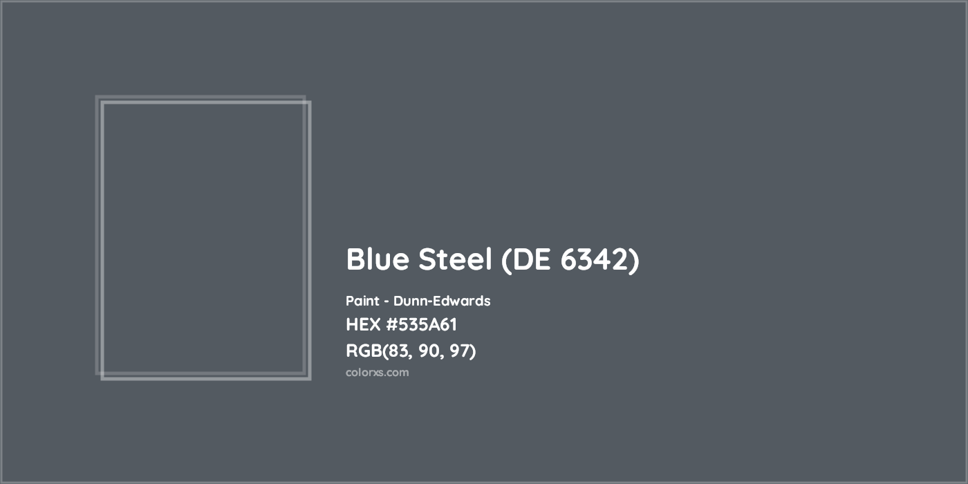 HEX #535A61 Blue Steel (DE 6342) Paint Dunn-Edwards - Color Code