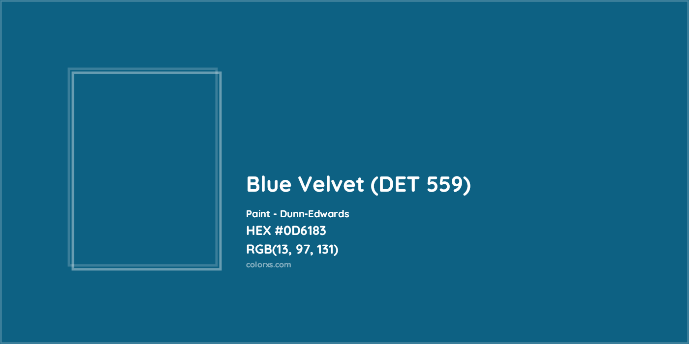 HEX #0D6183 Blue Velvet (DET 559) Paint Dunn-Edwards - Color Code