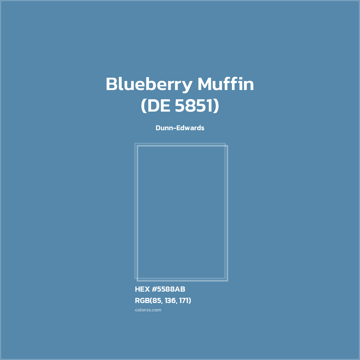 HEX #5588AB Blueberry Muffin (DE 5851) Paint Dunn-Edwards - Color Code