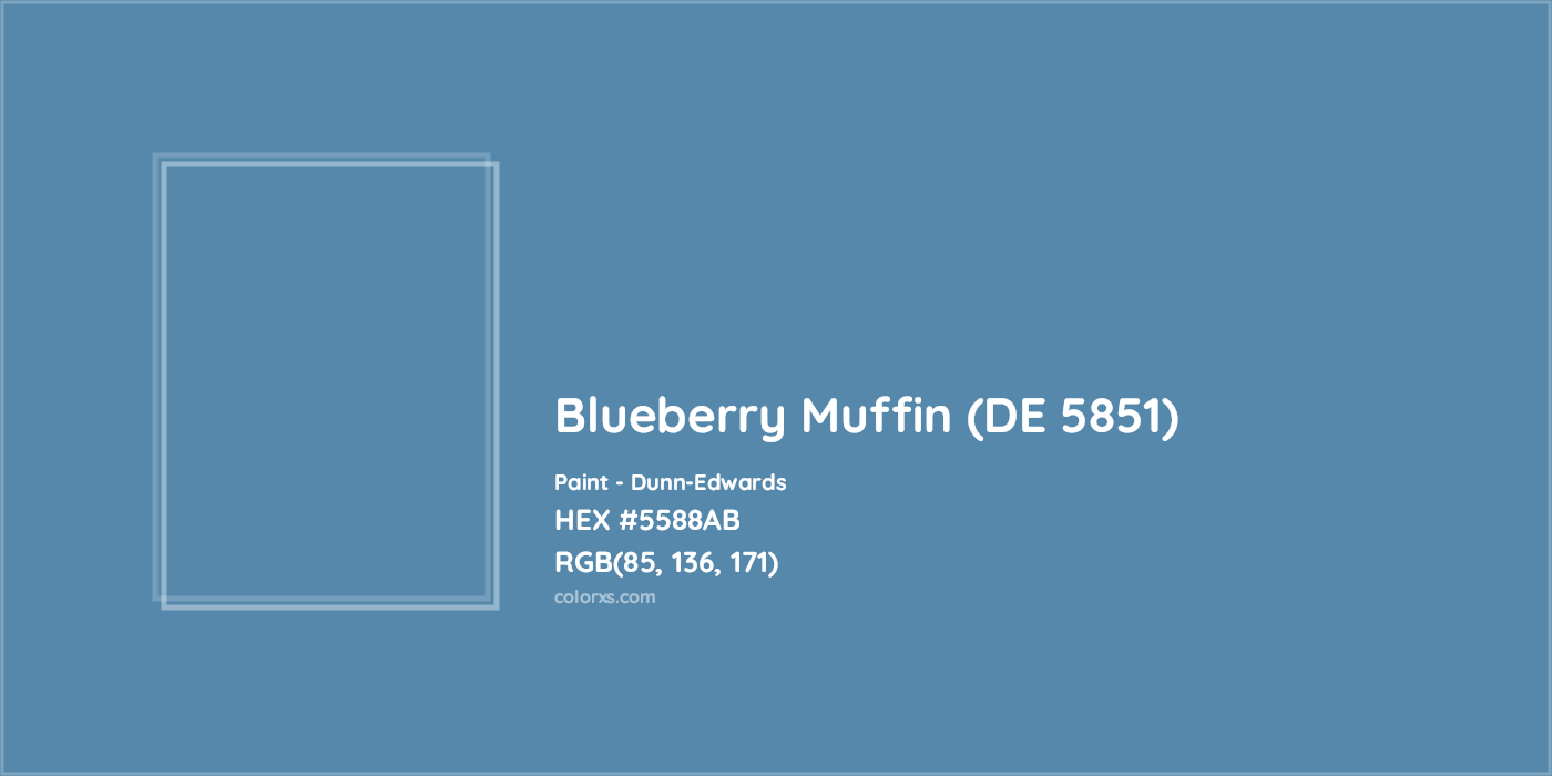 HEX #5588AB Blueberry Muffin (DE 5851) Paint Dunn-Edwards - Color Code