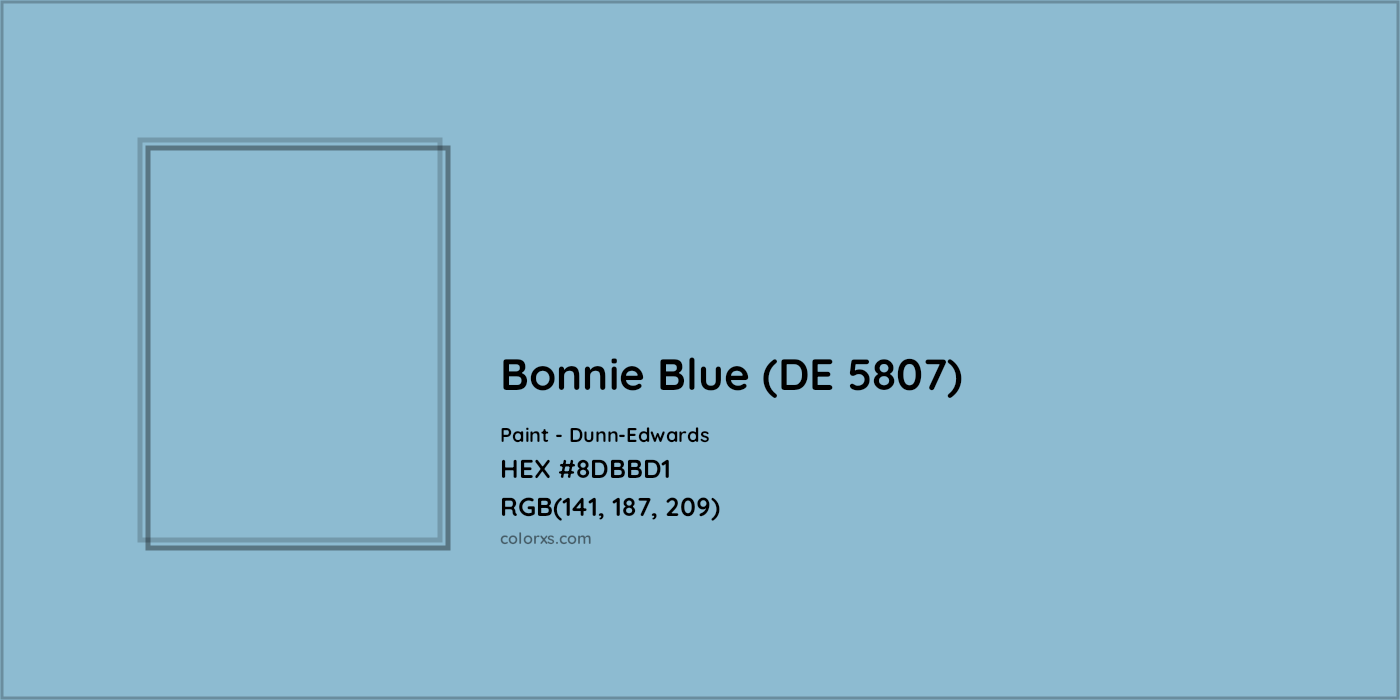 HEX #8DBBD1 Bonnie Blue (DE 5807) Paint Dunn-Edwards - Color Code