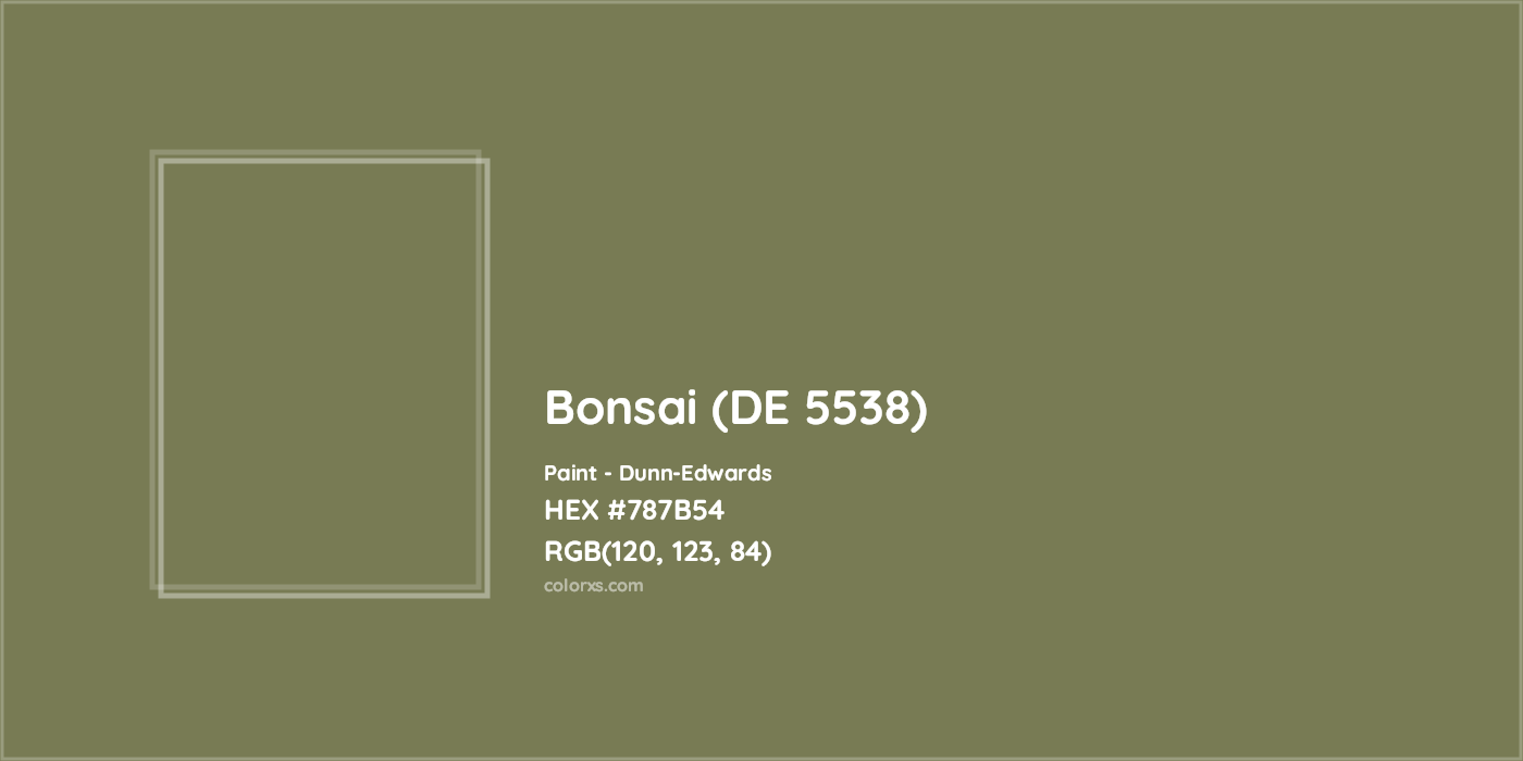 HEX #787B54 Bonsai (DE 5538) Paint Dunn-Edwards - Color Code