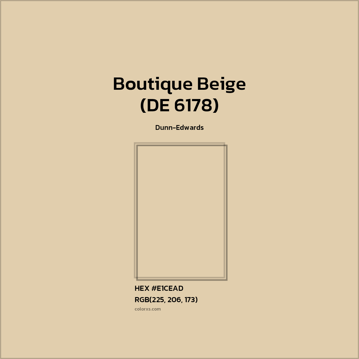 HEX #E1CEAD Boutique Beige (DE 6178) Paint Dunn-Edwards - Color Code