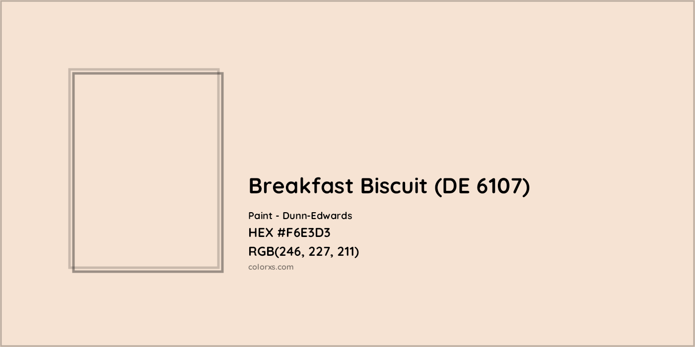 HEX #F6E3D3 Breakfast Biscuit (DE 6107) Paint Dunn-Edwards - Color Code