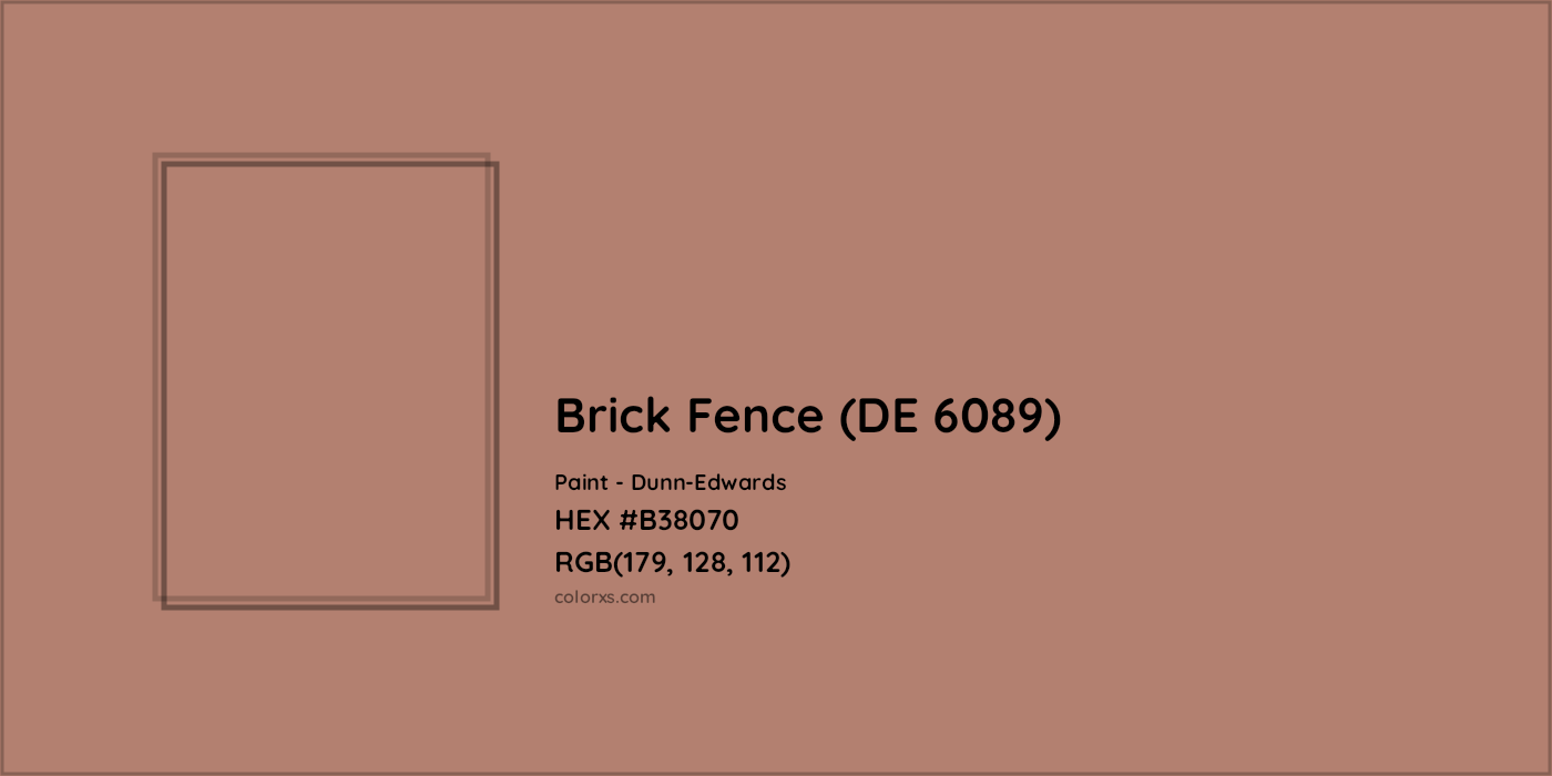 HEX #B38070 Brick Fence (DE 6089) Paint Dunn-Edwards - Color Code