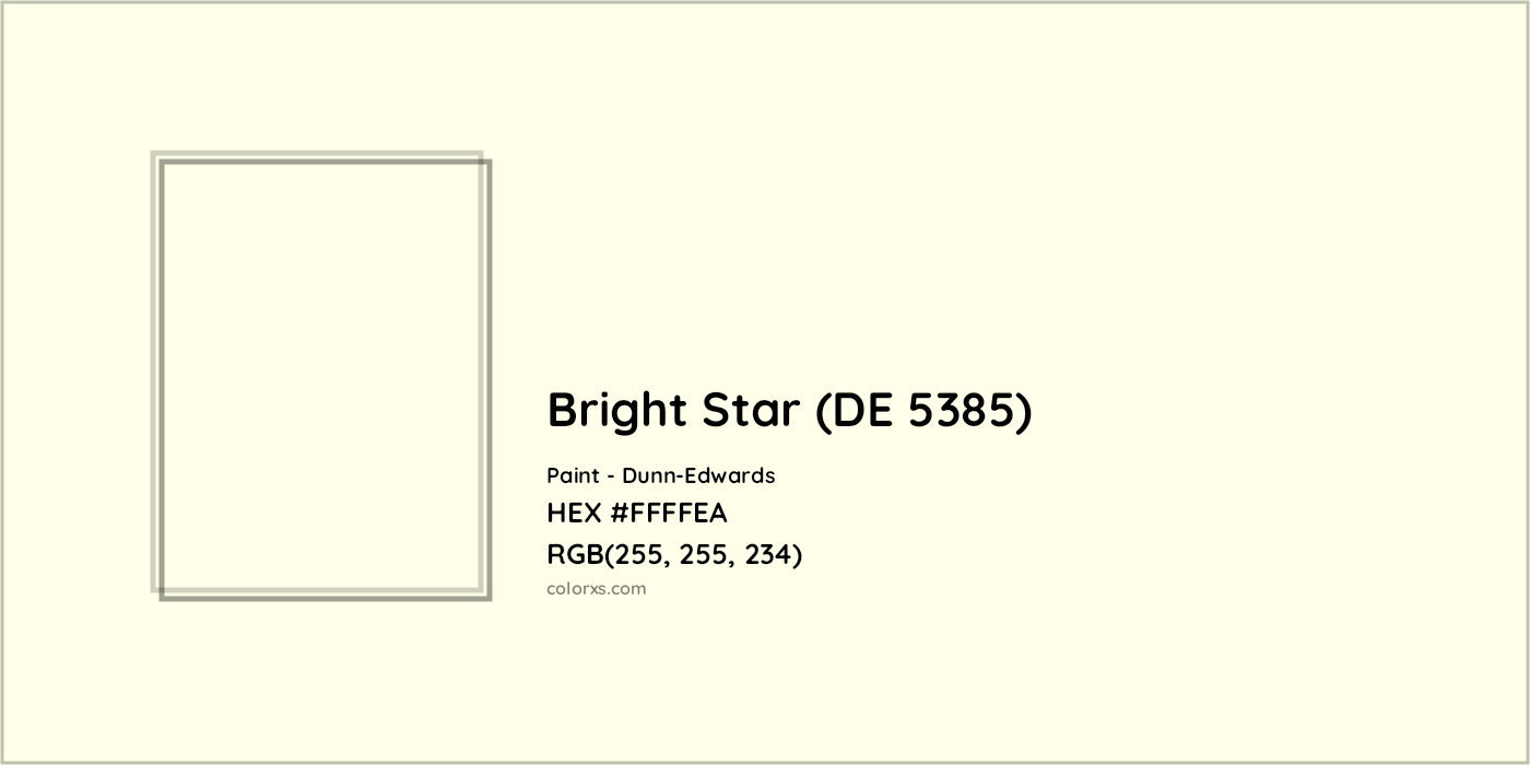 HEX #FFFFEA Bright Star (DE 5385) Paint Dunn-Edwards - Color Code