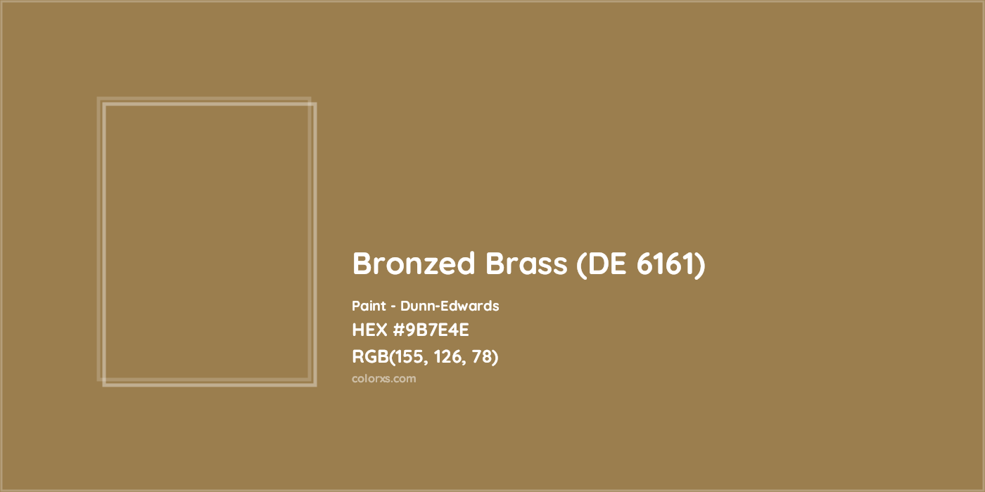 HEX #9B7E4E Bronzed Brass (DE 6161) Paint Dunn-Edwards - Color Code