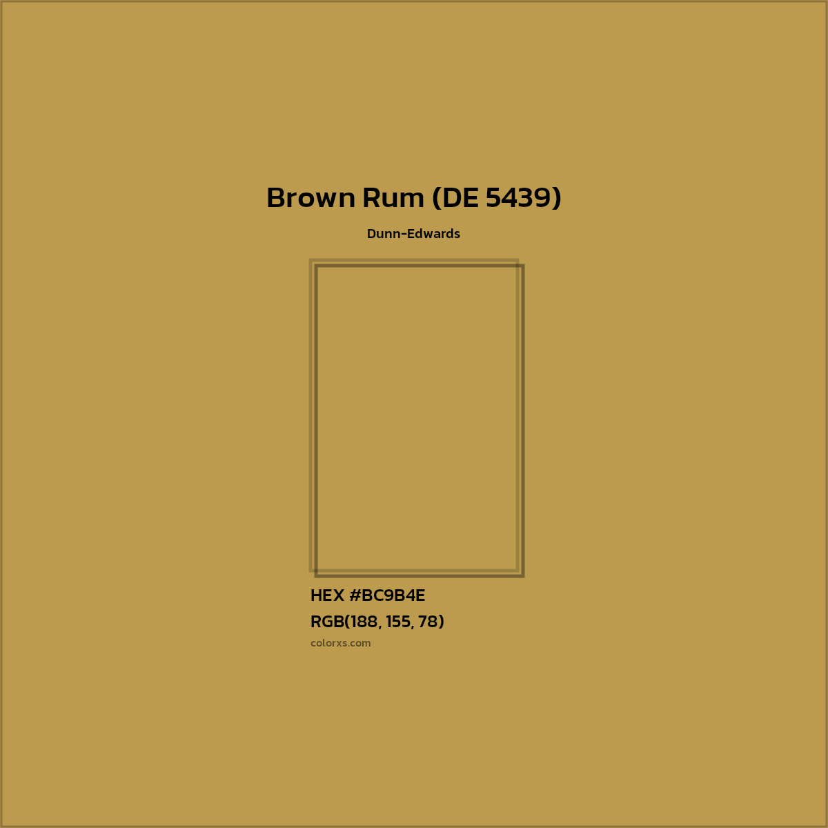 HEX #BC9B4E Brown Rum (DE 5439) Paint Dunn-Edwards - Color Code