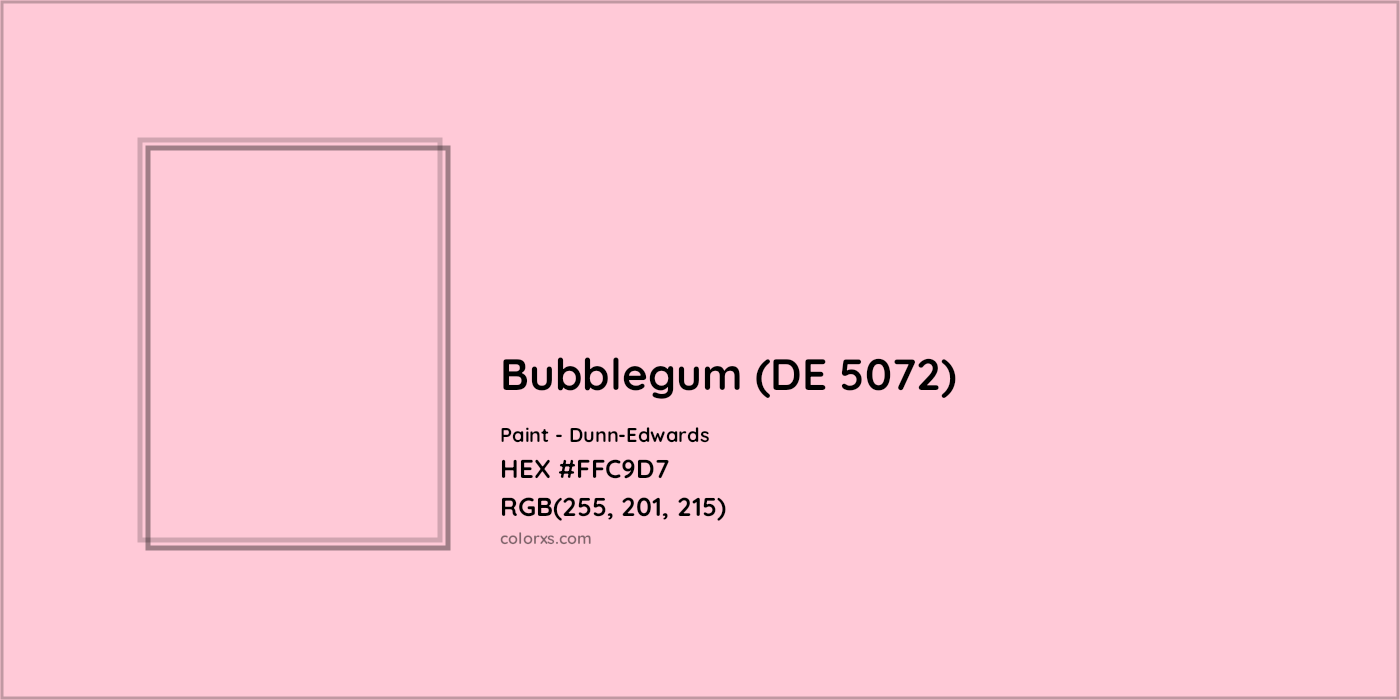 HEX #FFC9D7 Bubblegum (DE 5072) Paint Dunn-Edwards - Color Code