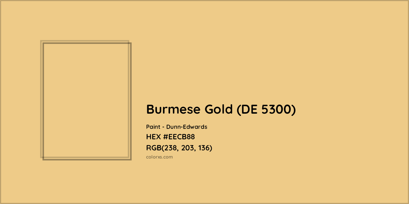 HEX #EECB88 Burmese Gold (DE 5300) Paint Dunn-Edwards - Color Code