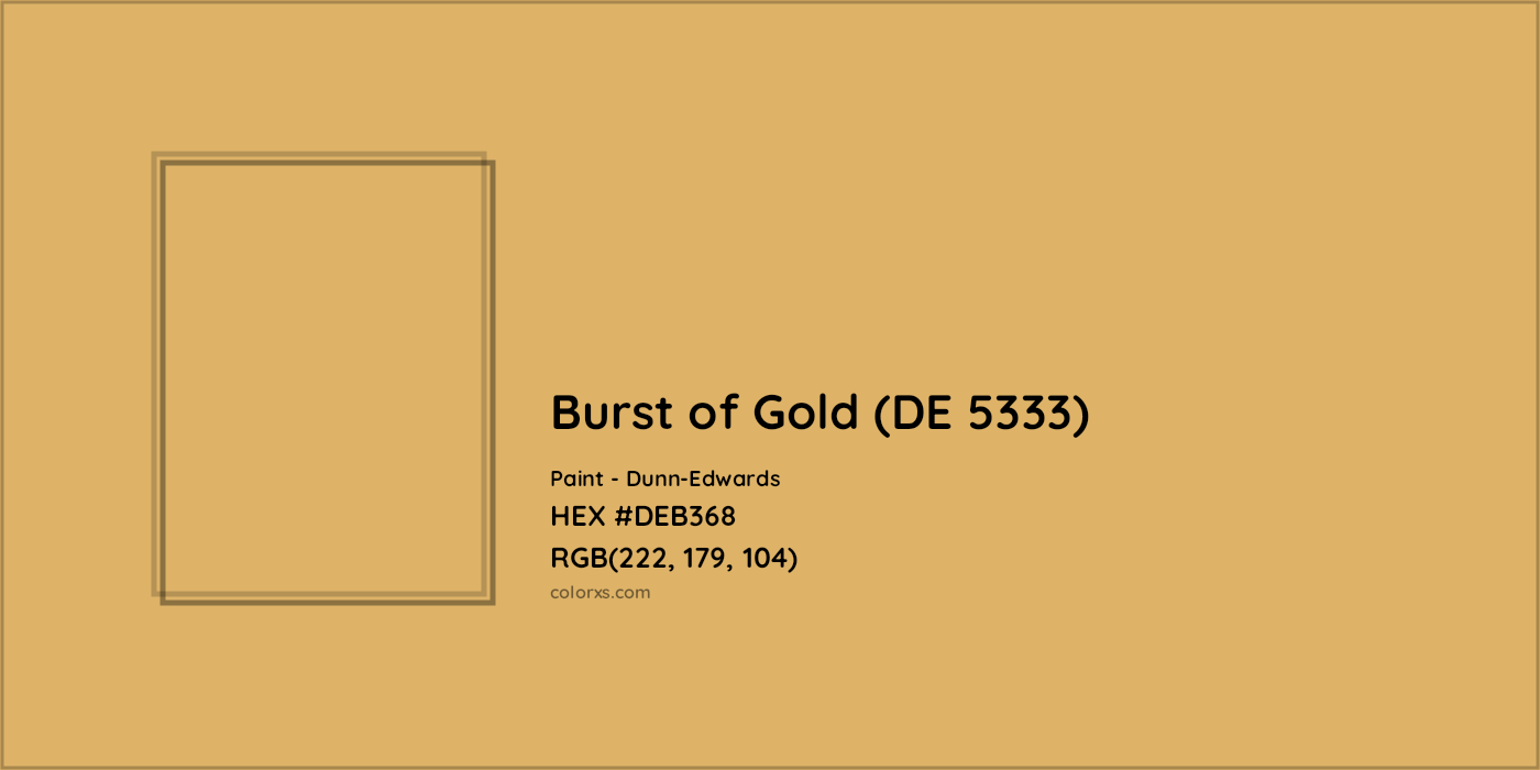 HEX #DEB368 Burst of Gold (DE 5333) Paint Dunn-Edwards - Color Code