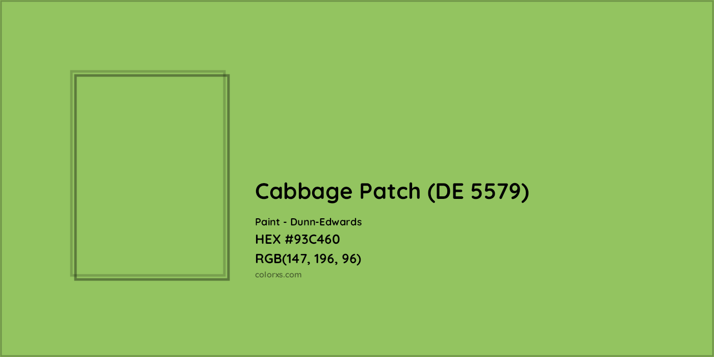HEX #93C460 Cabbage Patch (DE 5579) Paint Dunn-Edwards - Color Code