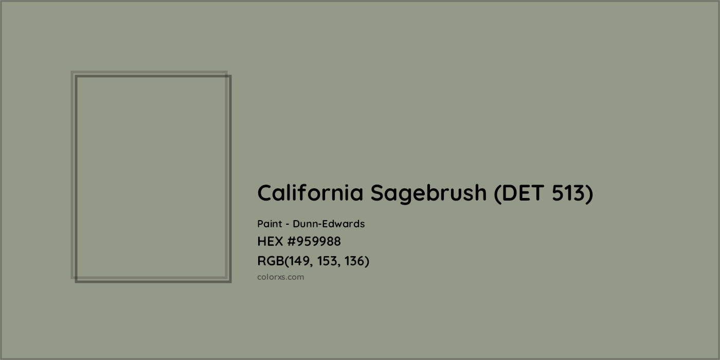 HEX #959988 California Sagebrush (DET 513) Paint Dunn-Edwards - Color Code