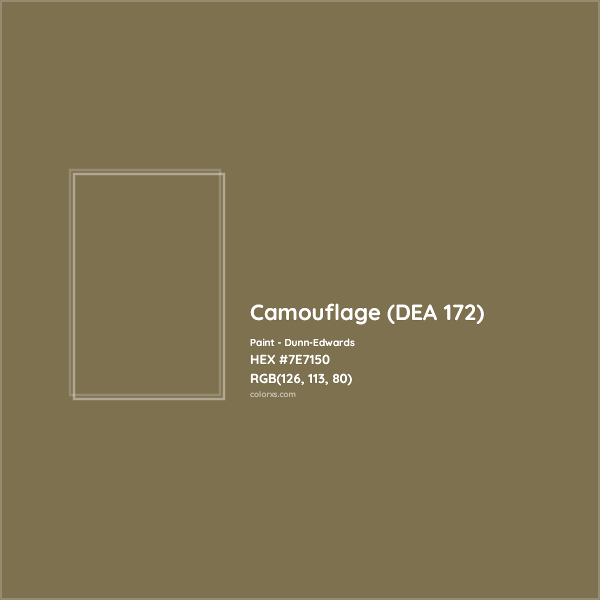 HEX #7E7150 Camouflage (DEA 172) Paint Dunn-Edwards - Color Code