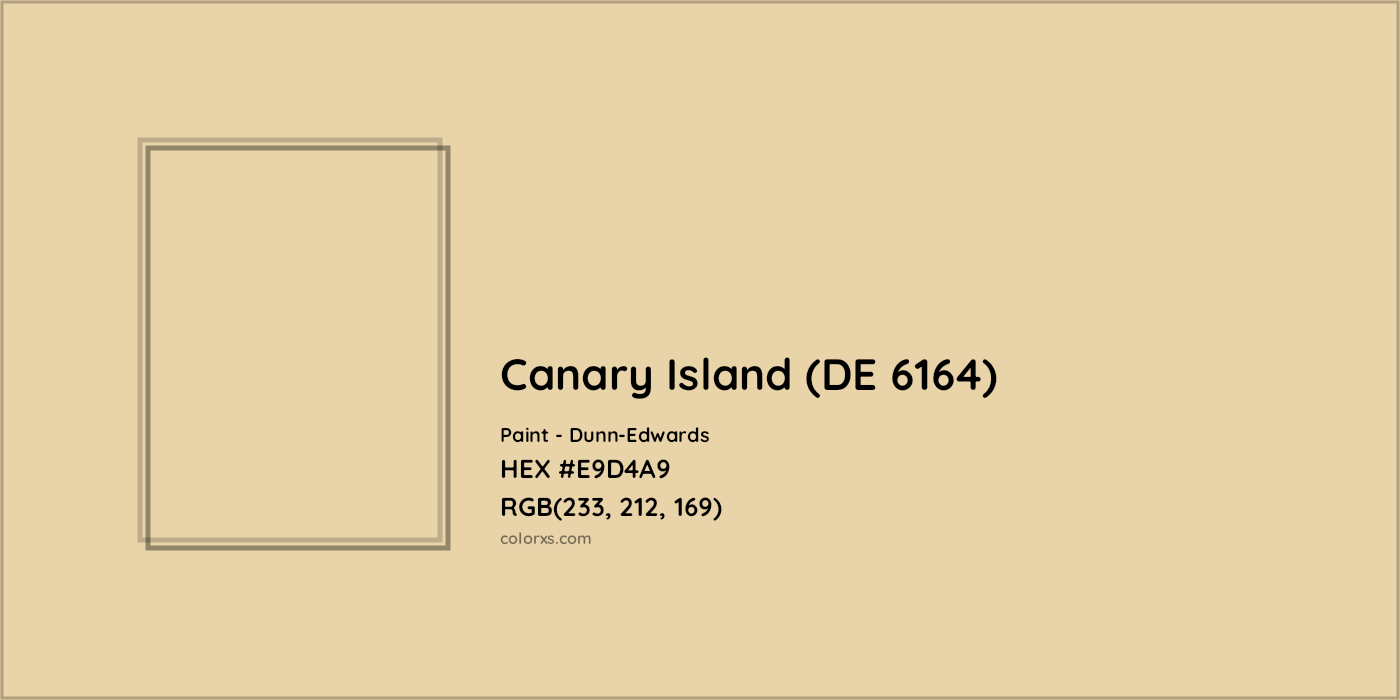 HEX #E9D4A9 Canary Island (DE 6164) Paint Dunn-Edwards - Color Code