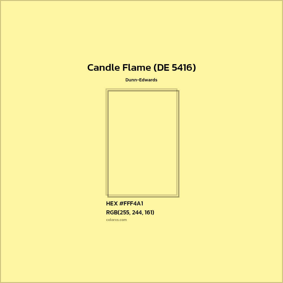 HEX #FFF4A1 Candle Flame (DE 5416) Paint Dunn-Edwards - Color Code