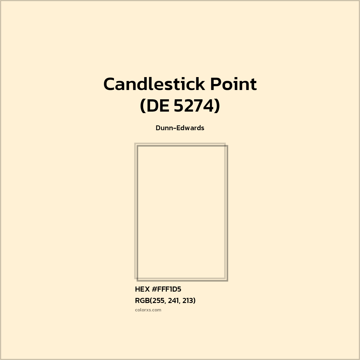 HEX #FFF1D5 Candlestick Point (DE 5274) Paint Dunn-Edwards - Color Code