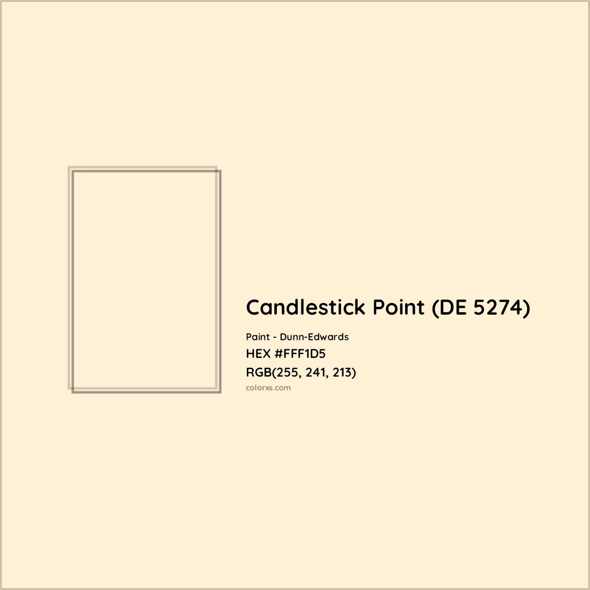 HEX #FFF1D5 Candlestick Point (DE 5274) Paint Dunn-Edwards - Color Code