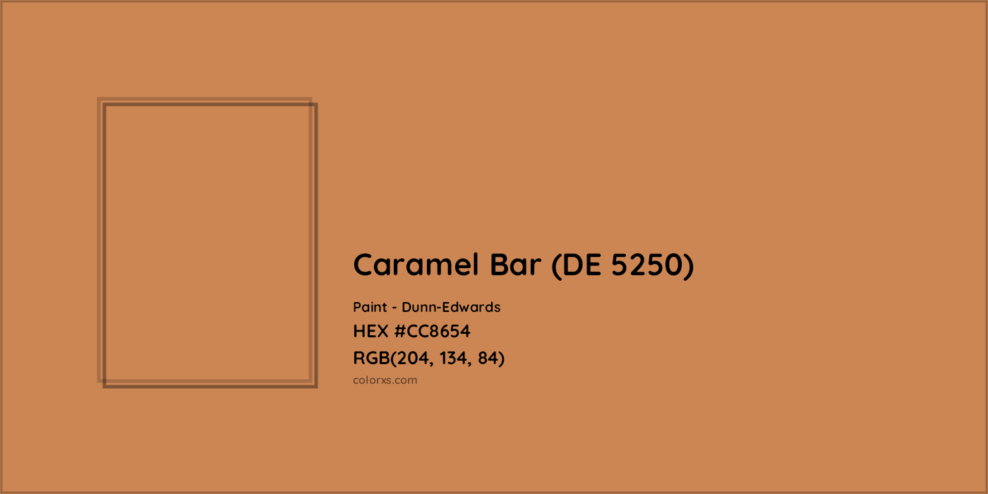 HEX #CC8654 Caramel Bar (DE 5250) Paint Dunn-Edwards - Color Code
