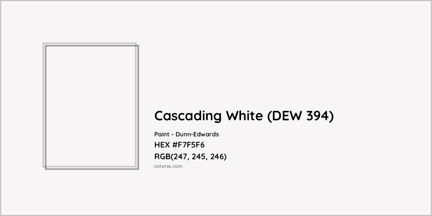 HEX #F7F5F6 Cascading White (DEW 394) Paint Dunn-Edwards - Color Code