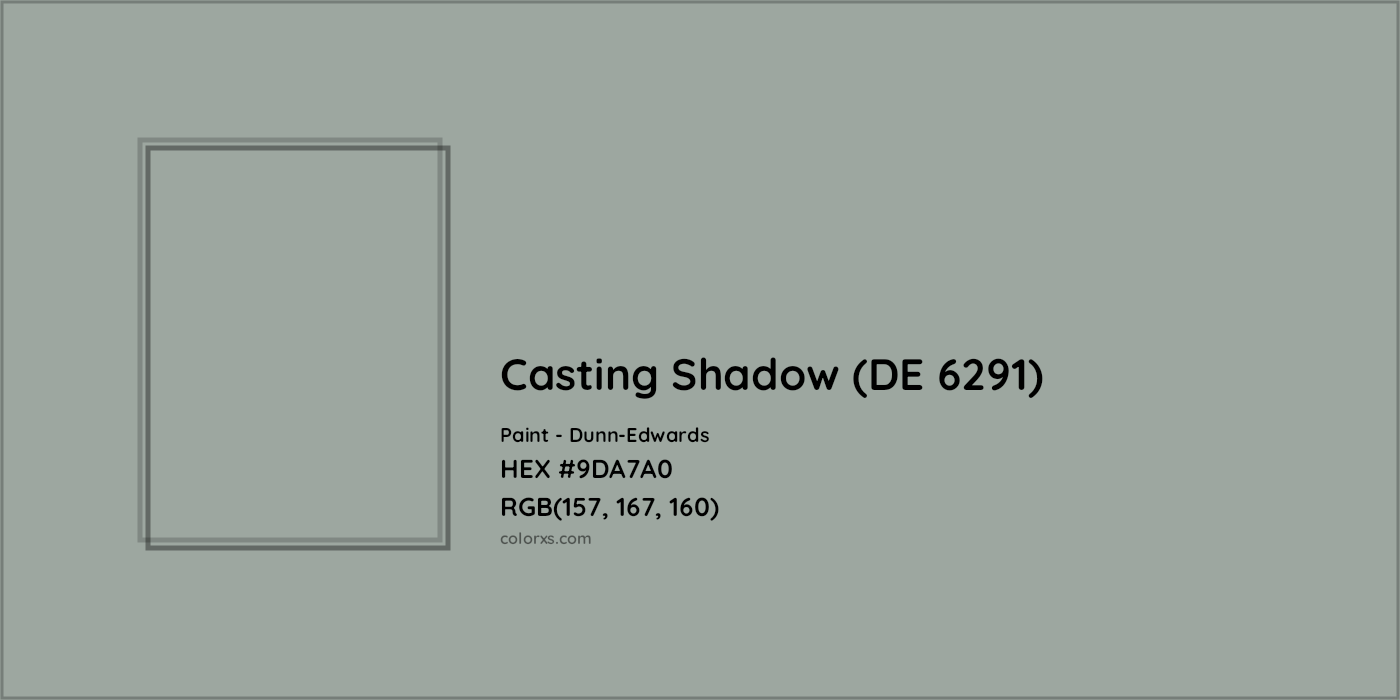 HEX #9DA7A0 Casting Shadow (DE 6291) Paint Dunn-Edwards - Color Code