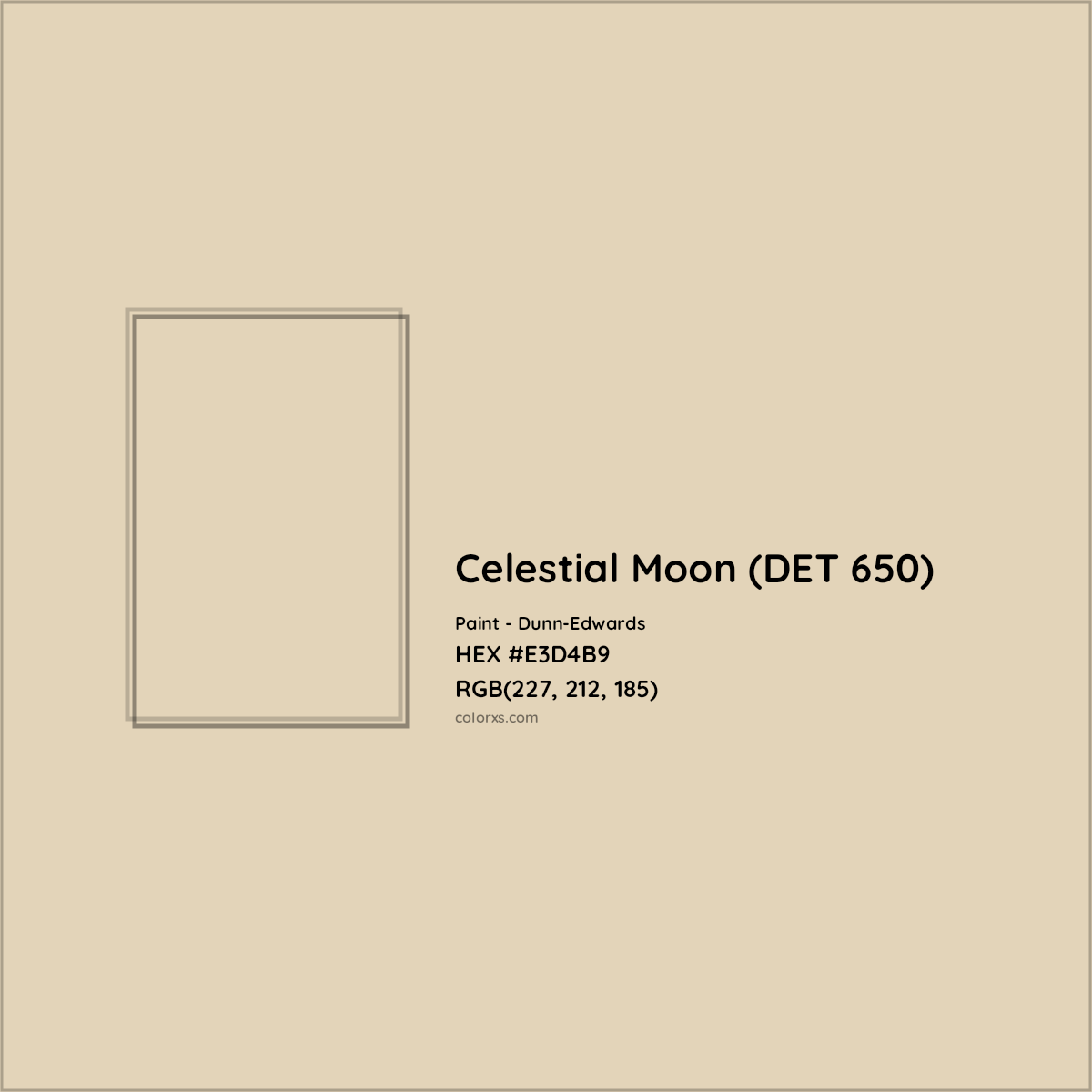 HEX #E3D4B9 Celestial Moon (DET 650) Paint Dunn-Edwards - Color Code