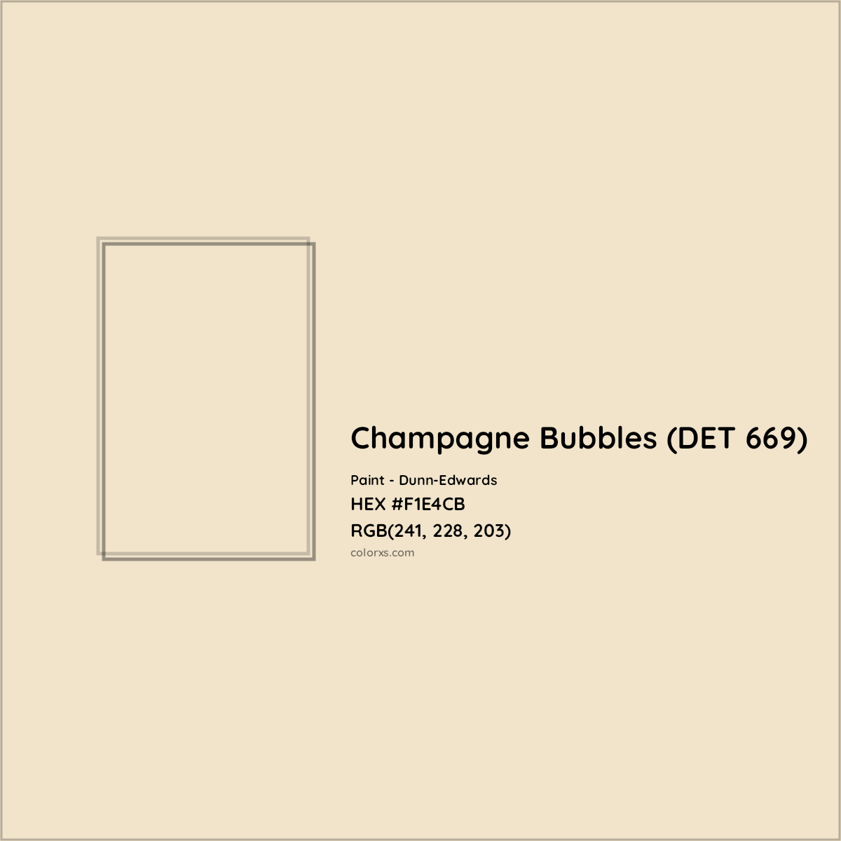 HEX #F1E4CB Champagne Bubbles (DET 669) Paint Dunn-Edwards - Color Code