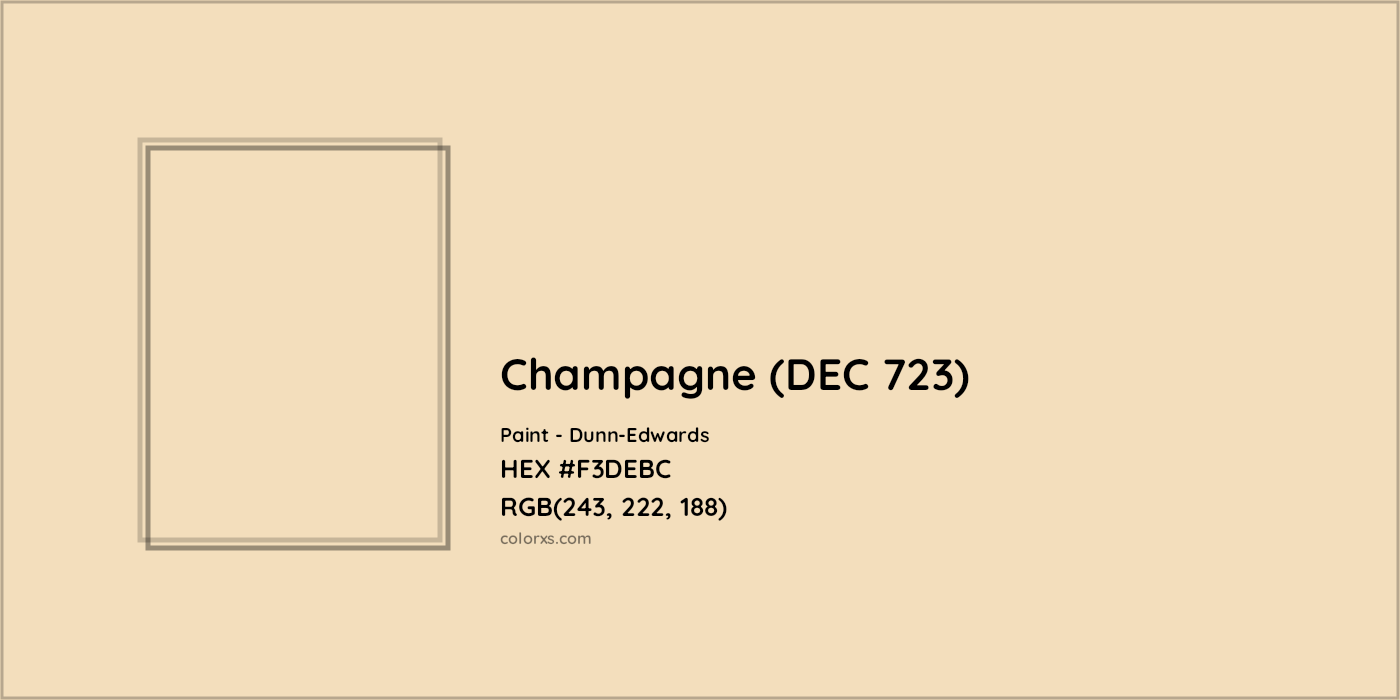 HEX #F3DEBC Champagne (DEC 723) Paint Dunn-Edwards - Color Code