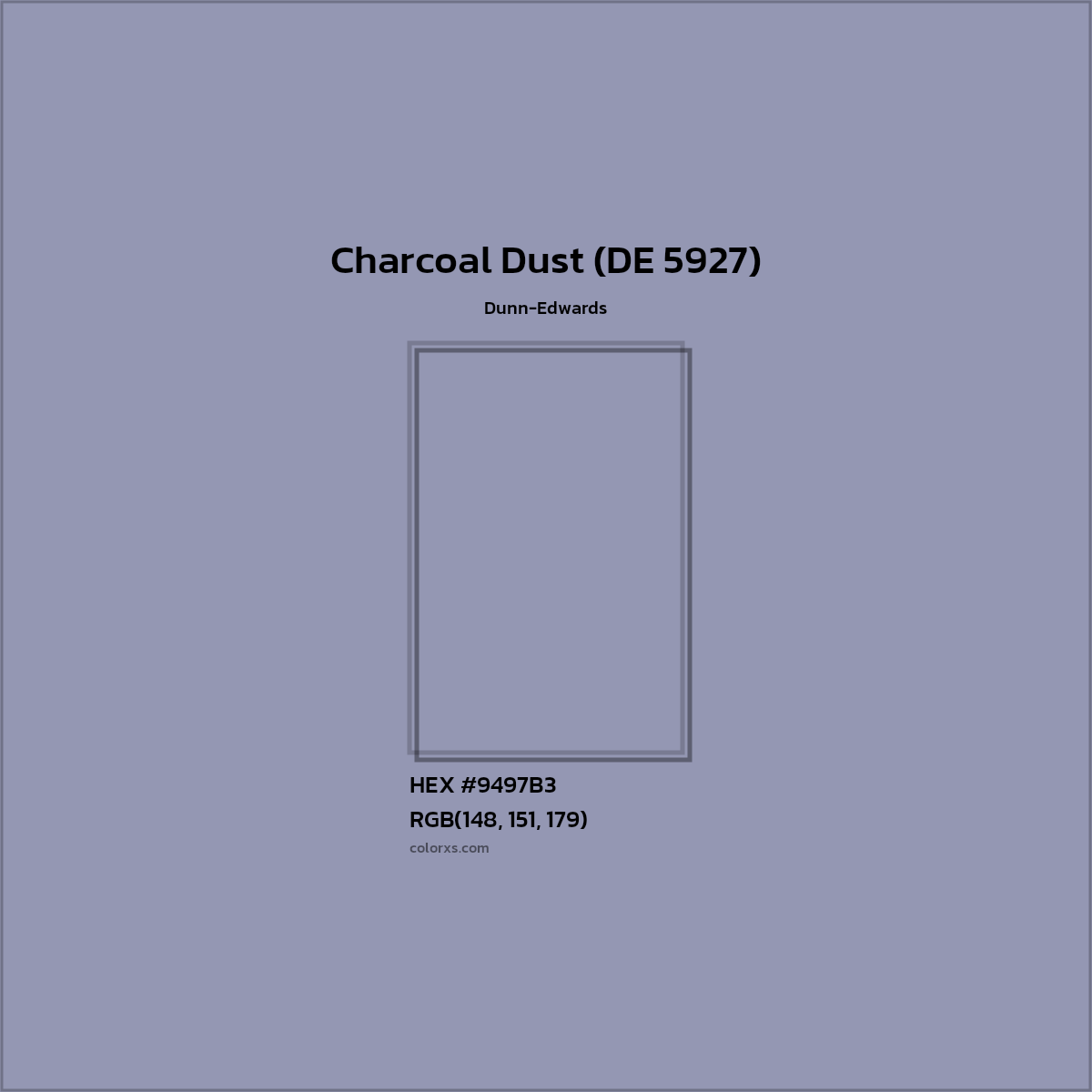 HEX #9497B3 Charcoal Dust (DE 5927) Paint Dunn-Edwards - Color Code