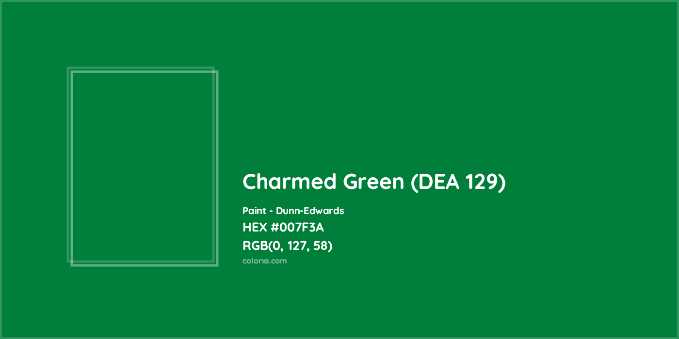 HEX #007F3A Charmed Green (DEA 129) Paint Dunn-Edwards - Color Code