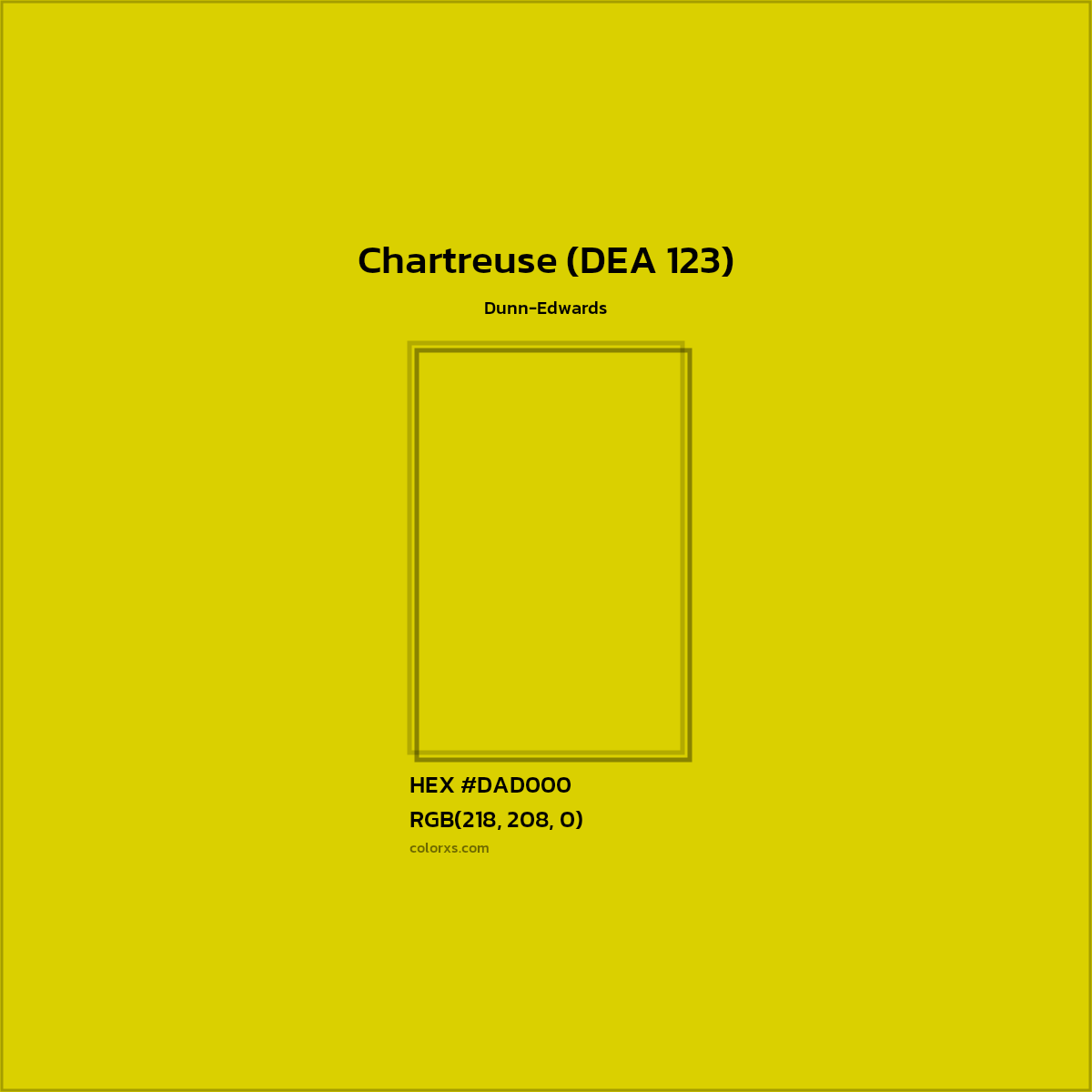 HEX #DAD000 Chartreuse (DEA 123) Paint Dunn-Edwards - Color Code