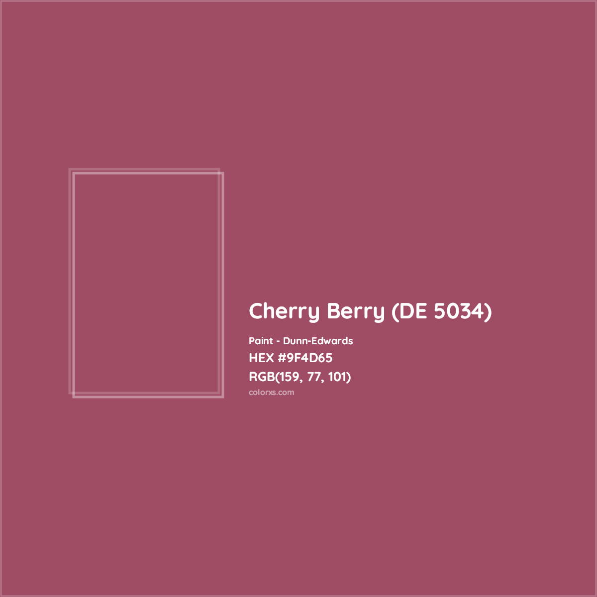 HEX #9F4D65 Cherry Berry (DE 5034) Paint Dunn-Edwards - Color Code
