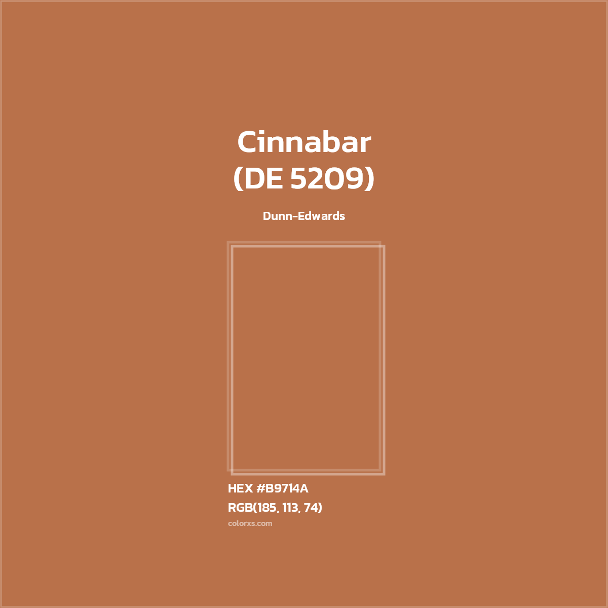 HEX #B9714A Cinnabar (DE 5209) Paint Dunn-Edwards - Color Code