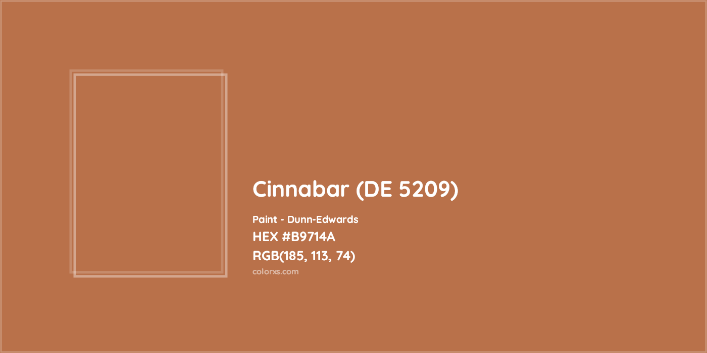 HEX #B9714A Cinnabar (DE 5209) Paint Dunn-Edwards - Color Code
