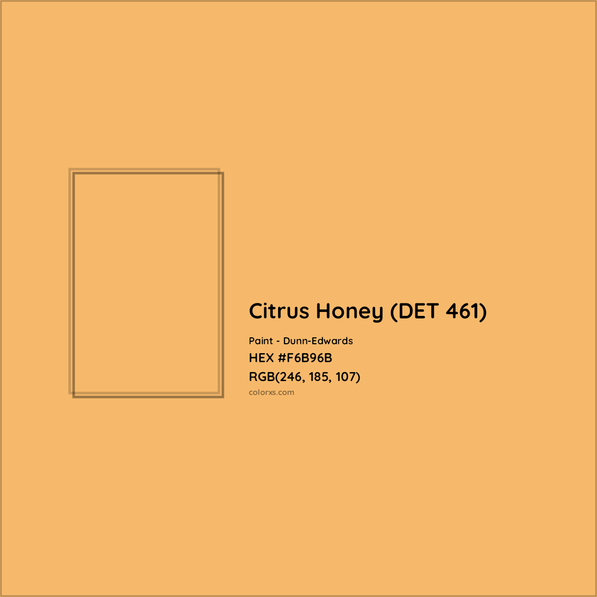 HEX #F6B96B Citrus Honey (DET 461) Paint Dunn-Edwards - Color Code